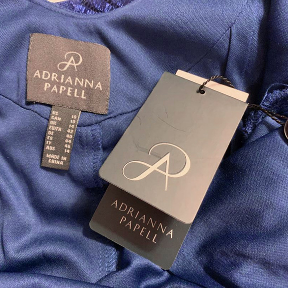 NWT ADRIANNA PAPELL Ruched Side Lace Evening gown - Picture 6 of 6